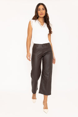 Carraig Donn Brown Wide Leg Faux Lather Jeans