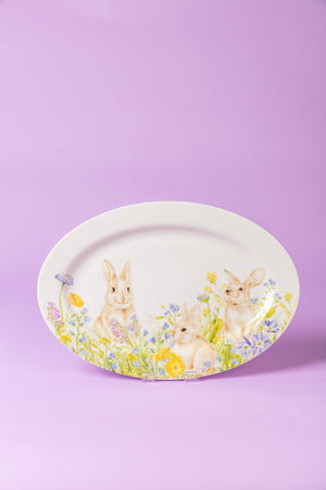 Bunny Blossom Serving Ceramic Platter