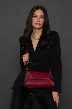 Carraig Donn Burgundy Paneled Crossbody Bag