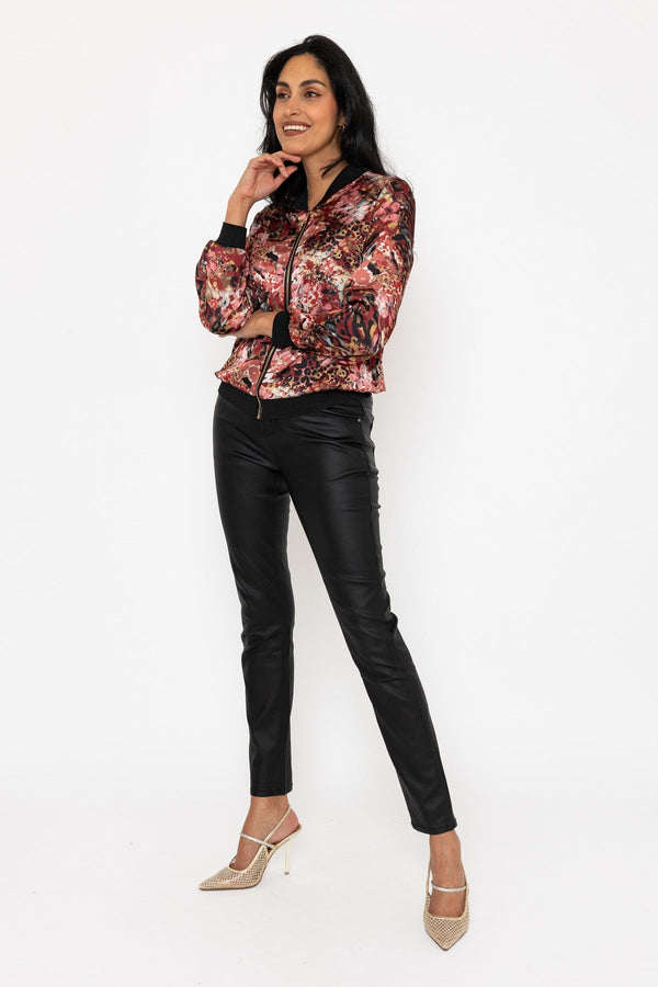 Carraig Donn Burgundy Printed Bomber Jacket