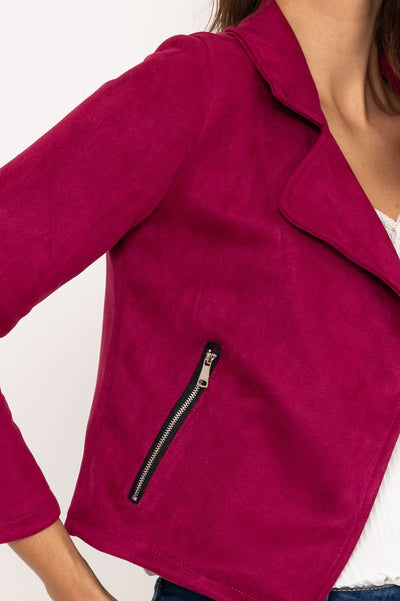 Carraig Donn Burgundy Suede Cover Up Jacket