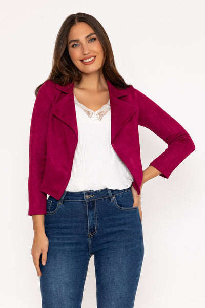 Carraig Donn Burgundy Suede Cover Up Jacket