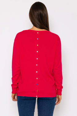 Carraig Donn Button Detail Knit (red)