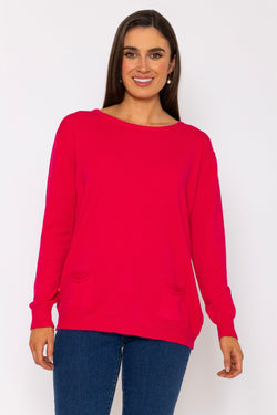 Carraig Donn Button Detail Knit (red)