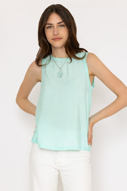 Carraig Donn Bysilti Aqua Blue Sleeveless Top