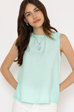 Carraig Donn Bysilti Aqua Blue Sleeveless Top