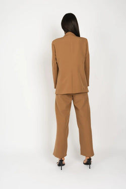 Carraig Donn Camel Brown Tailored Wide Leg Trousers