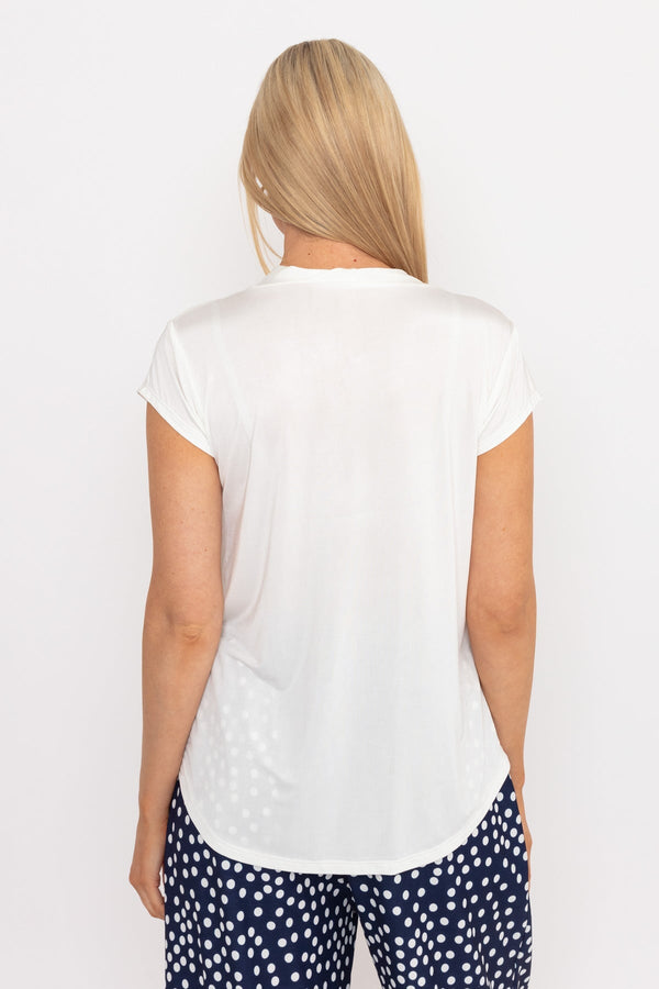 Carraig Donn Cap Sleeve Crossover White Top