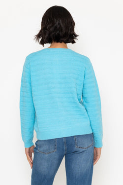 Carraig Donn Cashmere Blend Cardigan in Blue