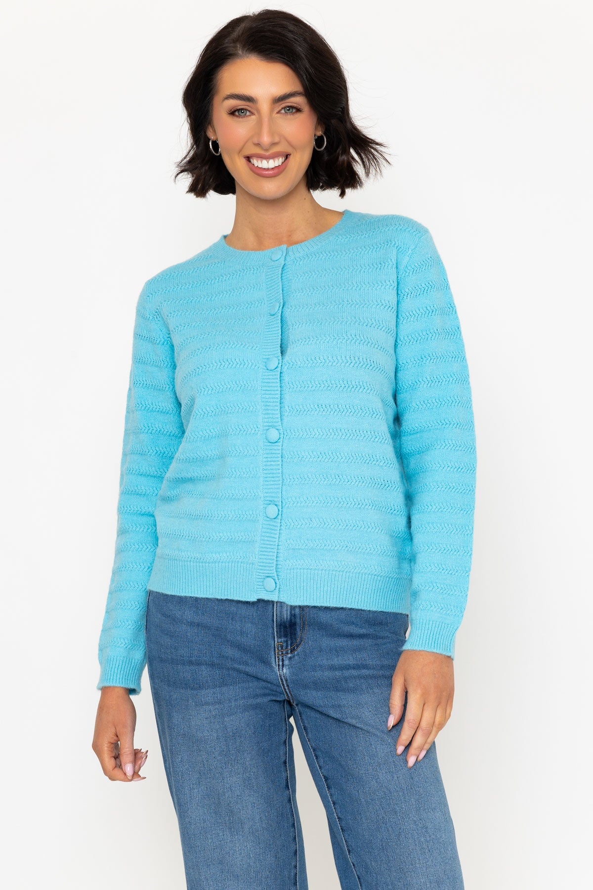 Cashmere Blend Cardigan in Blue