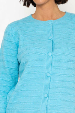 Carraig Donn Cashmere Blend Cardigan in Blue