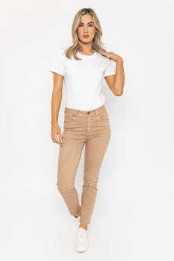 Carraig Donn Celine Casual Pant in Camel