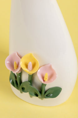 Carraig Donn Ceramic Easter Bunny with Lilies Decor