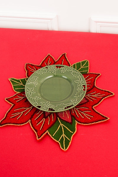 Carraig Donn Christmas Poinsettia Charger Plate