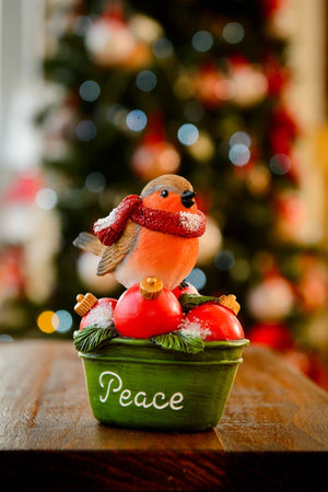 Christmas Robin On Baubles