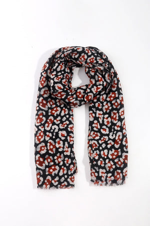 Classic Animal Print Scarf in Black