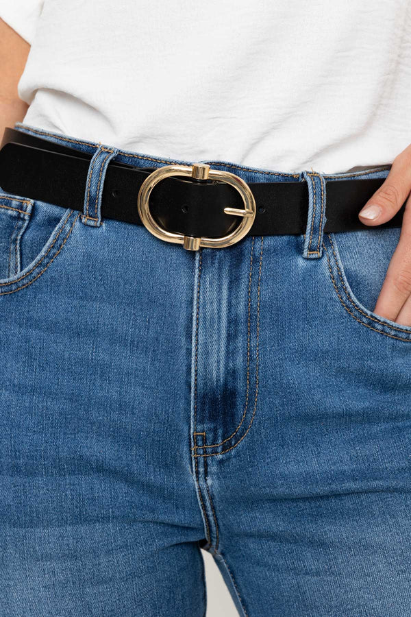 Carraig Donn Classic Leather Belt in Black