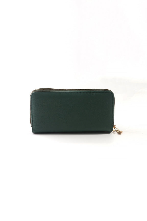 Carraig Donn Classic Middle Zip Purse in Green