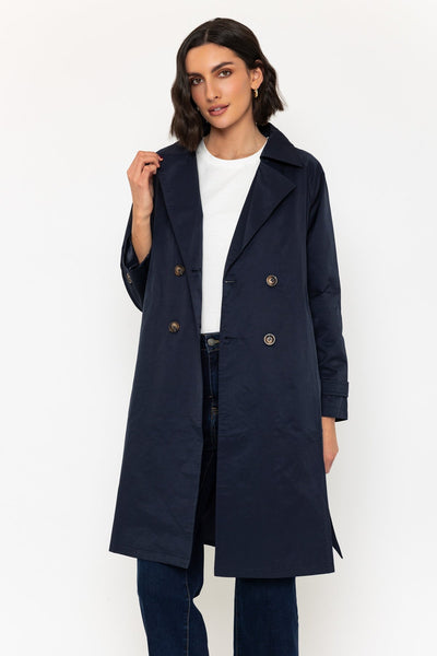 Carraig Donn Classic Trench Coat in Navy