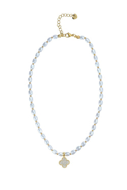 Carraig Donn Clover Drop Faux Pearl Necklace