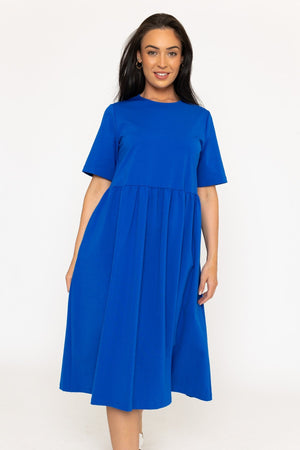 Cobalt Blue Punto Milano Midi Dress