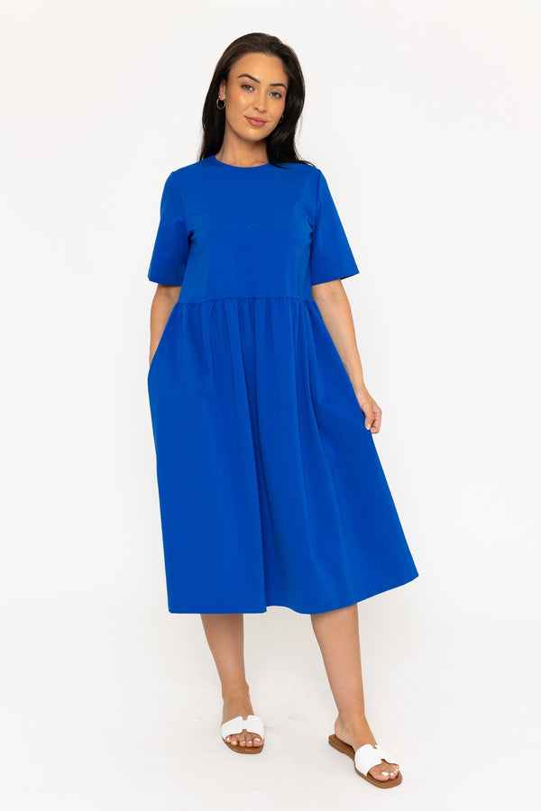 Carraig Donn Cobalt Blue Punto Milano Midi Dress