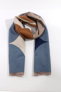 Carraig Donn Colour Contrast Scarf in Blue