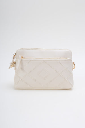 Cream Chevron Crossbody Bag