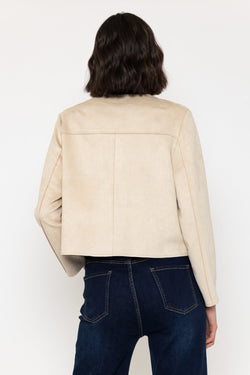 Carraig Donn Cream Cropped Suede Jacket