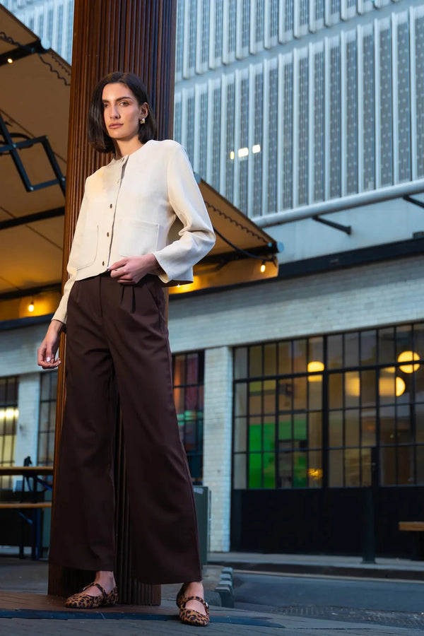 Carraig Donn Cream Cropped Suede Jacket