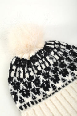 Carraig Donn Cream Fairisle Knit Beanie Hat