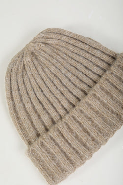 Carraig Donn Cream Ribbed Knit Beanie Hat