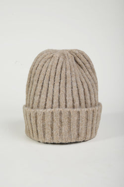 Carraig Donn Cream Ribbed Knit Beanie Hat