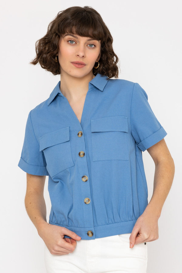 Carraig Donn Crop Short Jacket in Blue