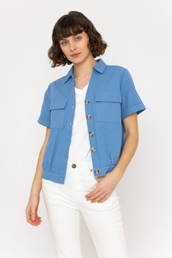 Carraig Donn Crop Short Jacket in Blue