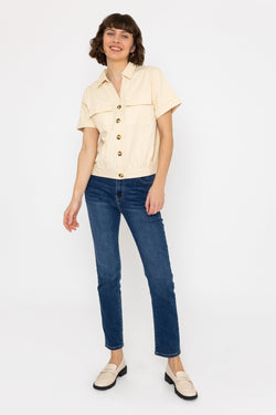 Carraig Donn Crop Short Jacket in Ecru