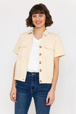 Carraig Donn Crop Short Jacket in Ecru