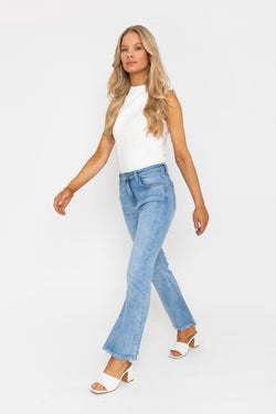 Carraig Donn Cropped Kick Flare Denim Jeans