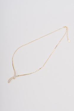 Carraig Donn Cross Over Gold Diamante Necklace