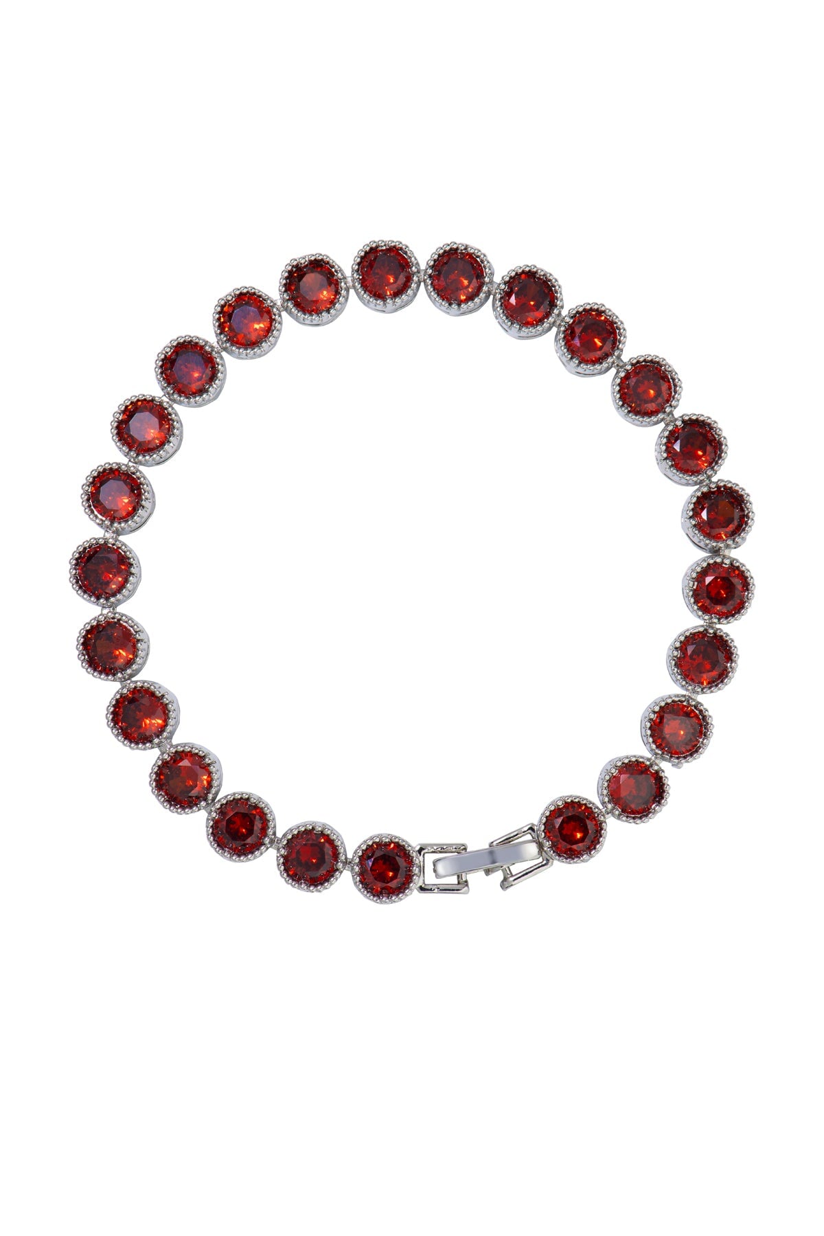 Cranberry Candy Cane outlet - Galvanized Silver White and Red - Chevron Tennis Bracelet