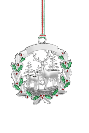 Deer With Holly Christmas Tree Decoration