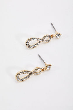 Carraig Donn Diamante Infinity Gold Earrings