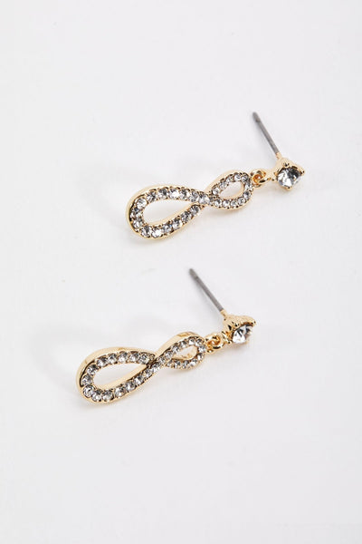 Carraig Donn Diamante Infinity Gold Earrings