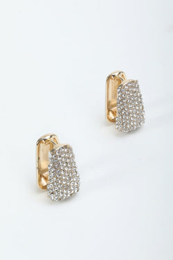 Carraig Donn Diamante Teardrop Huggie Hoop Earrings