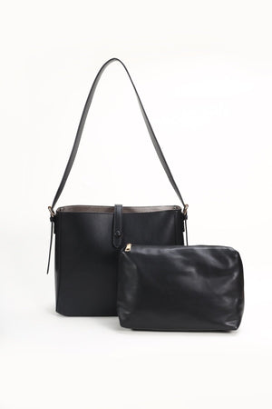 Double Sided Tote With Inner Bag in Black