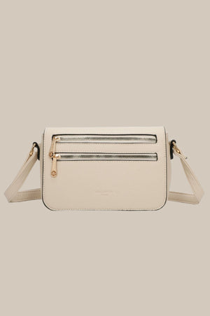 Double Zip Barrel Bag in Beige