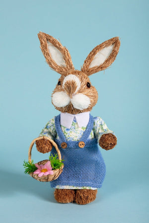 Blue Easter Bunny Girl Holding Basket