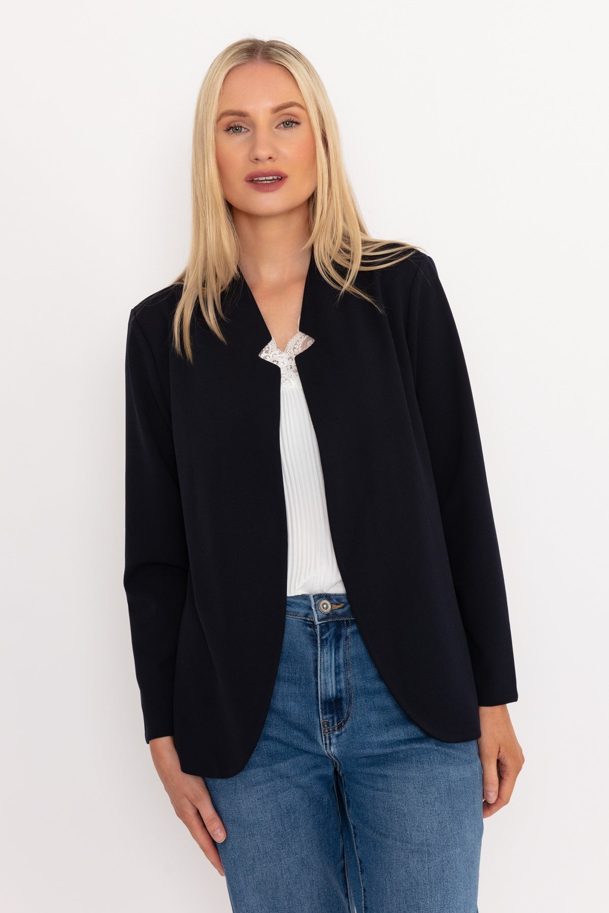 Edge To Edge Navy Blazer | Ladies Blazers | Jackets – Carraig Donn