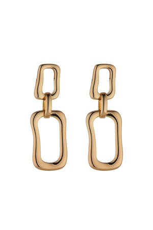 Elongated Gold Link Earrings