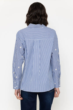 Carraig Donn Embellished Blue Stripe Shirt